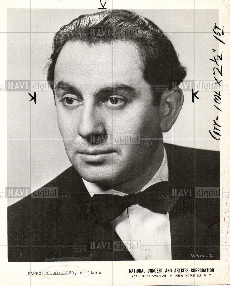 1955 Press Photo MARK ROTHMUELLER, baritone - Historic Images