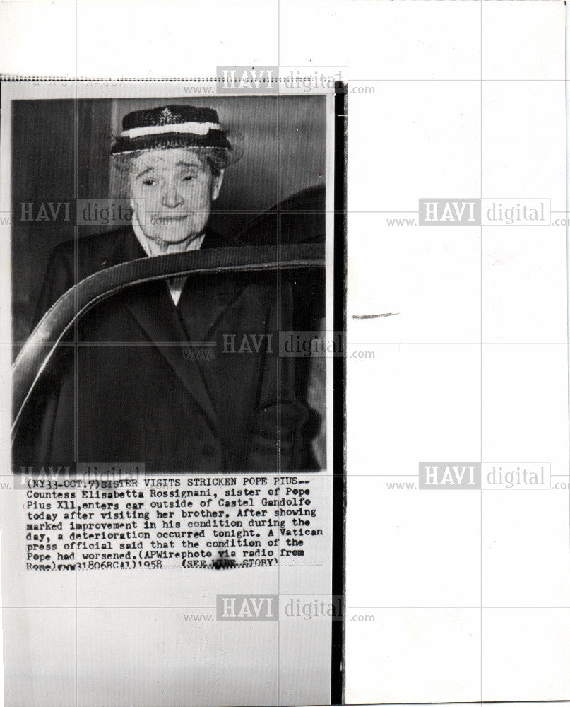 1958 Press Photo Elisabetta Rossignani Pius Gandolfo - Historic Images