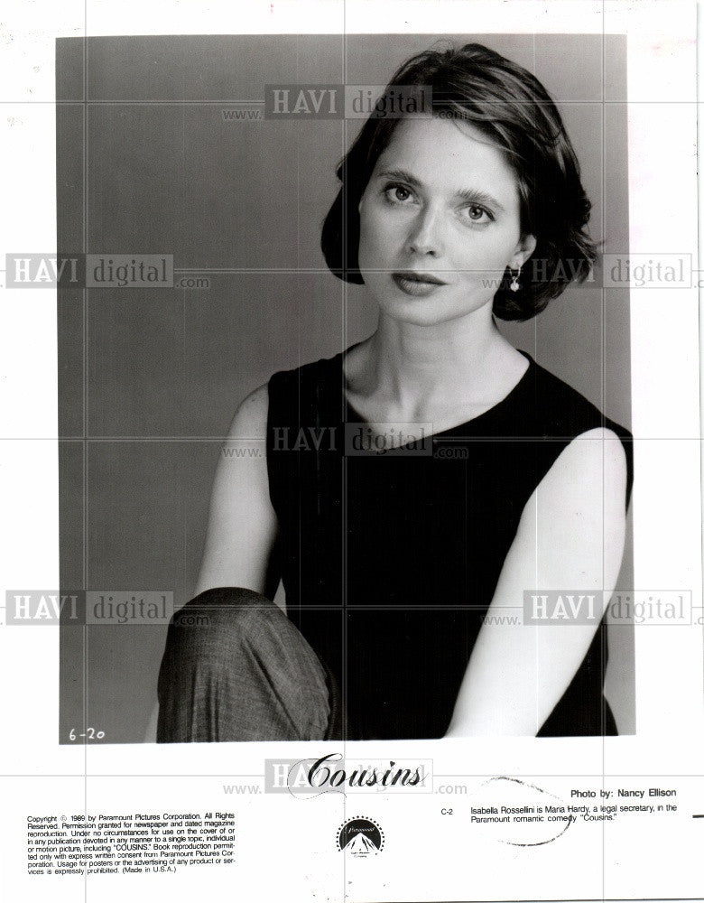 1989 Press Photo Isabella Rosselini Italian Actress - Historic Images