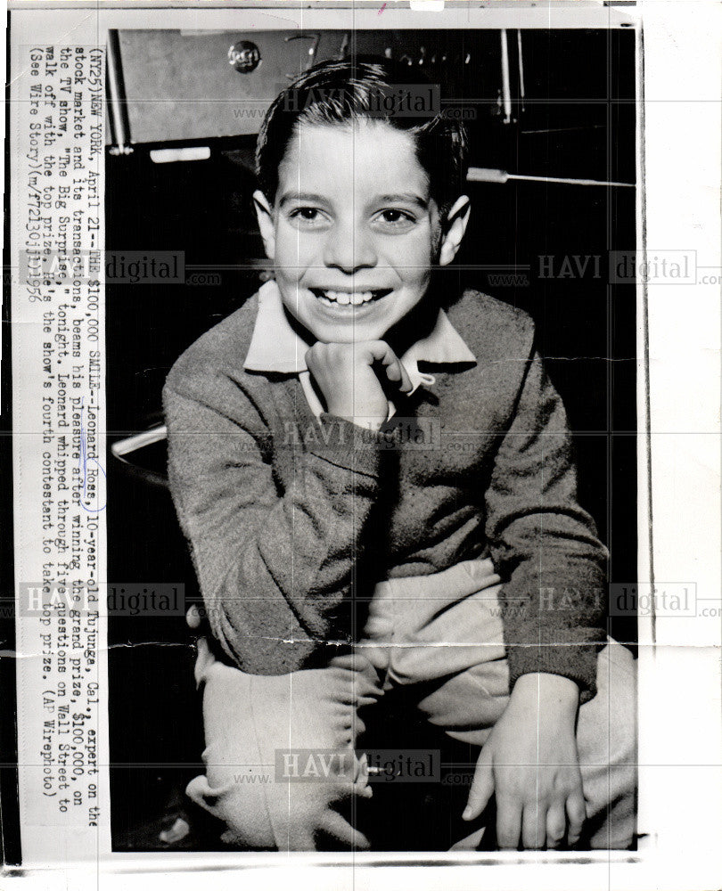 1956 Press Photo Leonard M. Ross,  Whiz kid - Historic Images