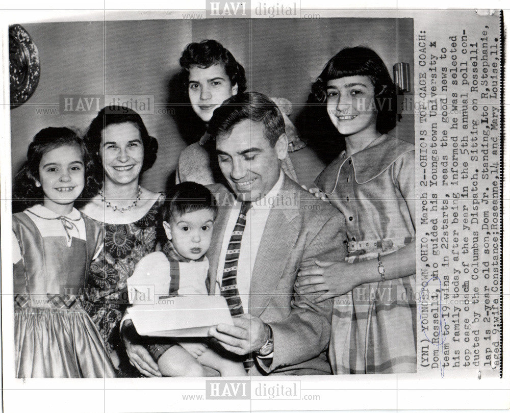 1957 Press Photo Dom Rosselli Coach - Historic Images