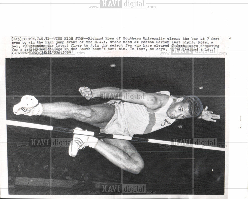 1965 Press Photo Richard Ross High Jump Winner Boston - Historic Images