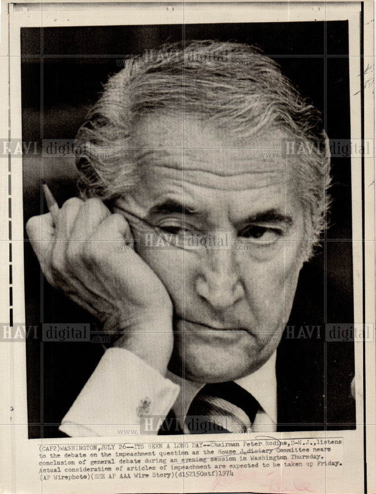 Peter Roldino Peter Rodino Judiciary Committe Nixon 1974 Vintage Photo Print ...