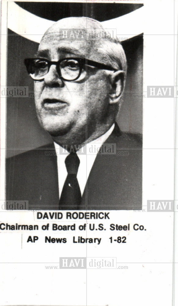 1982 Press Photo David Roderick Steel Corp - Historic Images