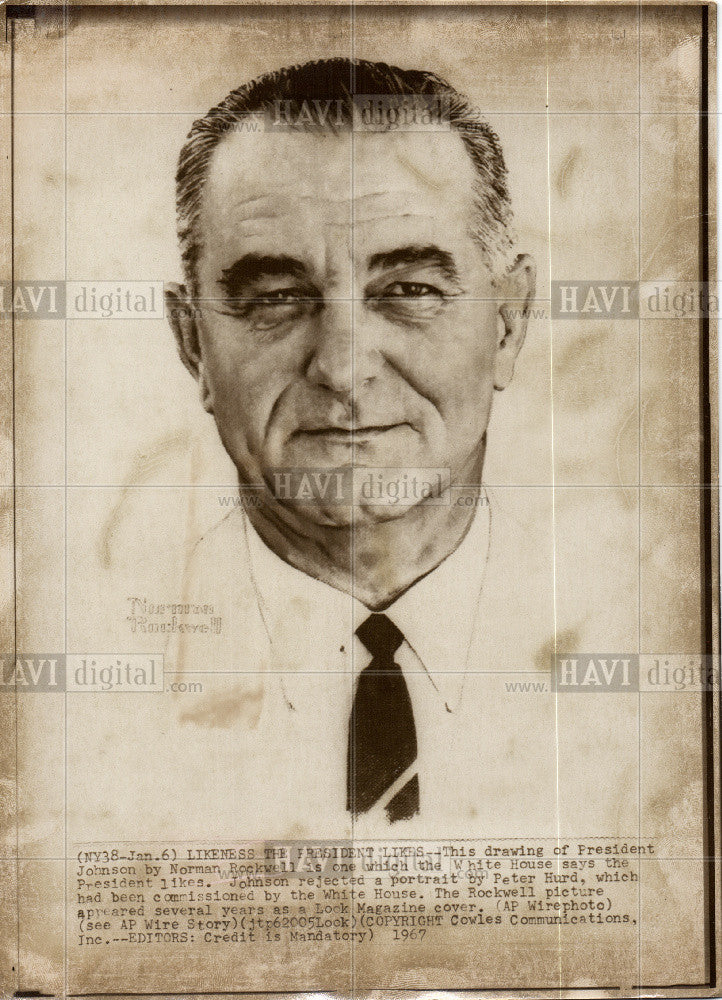 Press Photo President Johnson Rockwell portrait - Historic Images