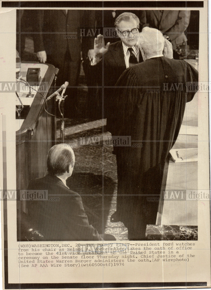 1974 Press Photo Rockefeller 41st vice president - Historic Images