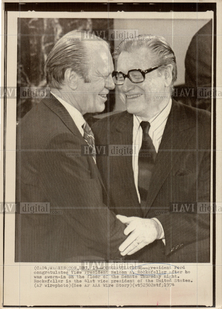 1974 Press Photo Vice President Nelson A. Rockefeller - Historic Images