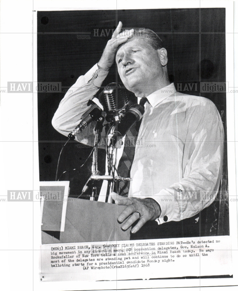 1968 Press Photo Gov. Nelson Aldrich Rockefeller - Historic Images