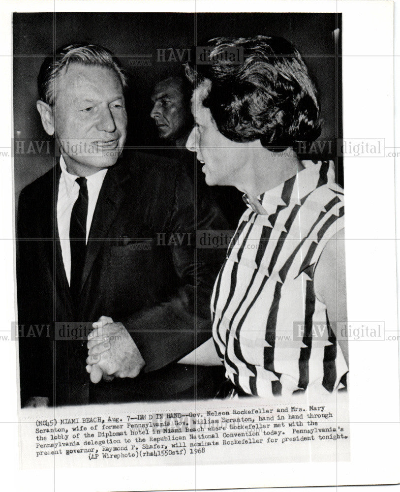 1968 Press Photo Nelson A. Rockefeller Mary Scranton - Historic Images