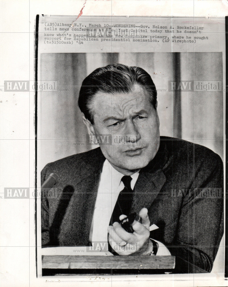 1964 Press Photo Gov. Nelson A. Rockefeller - Historic Images