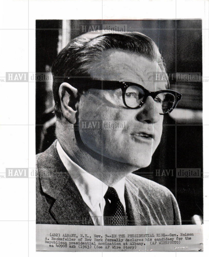 1963 Press Photo Nelson Rockefeller presidential run - Historic Images