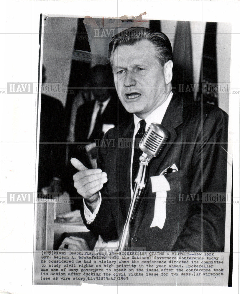 1963 Press Photo Gov. Nelson A. Rockefeller Republican - Historic Images