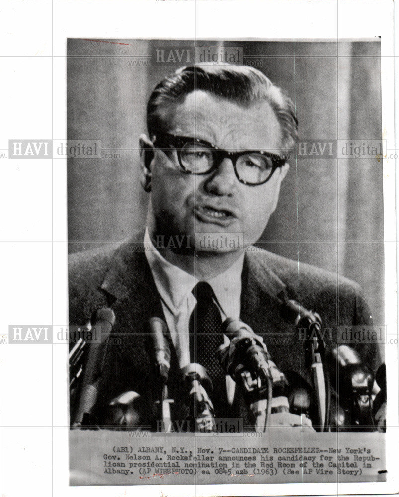 1963 Press Photo nelson rockefeller presidency running - Historic Images