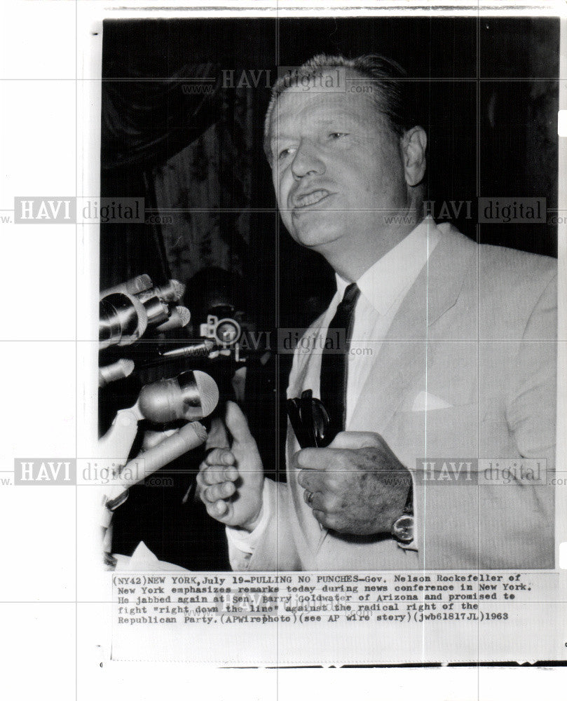 1963 Press Photo Nelson Rockefeller - Historic Images