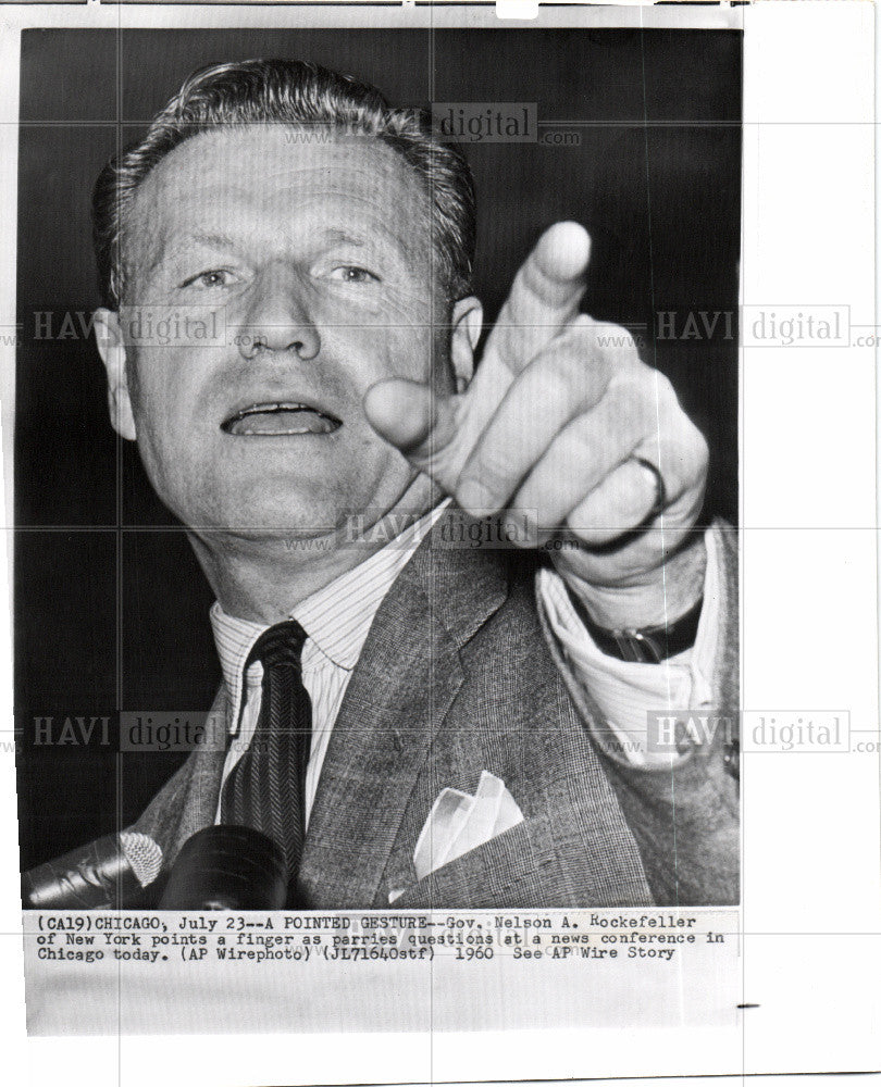 1960 Press Photo Nelson Aldrich Rockefeller - Historic Images