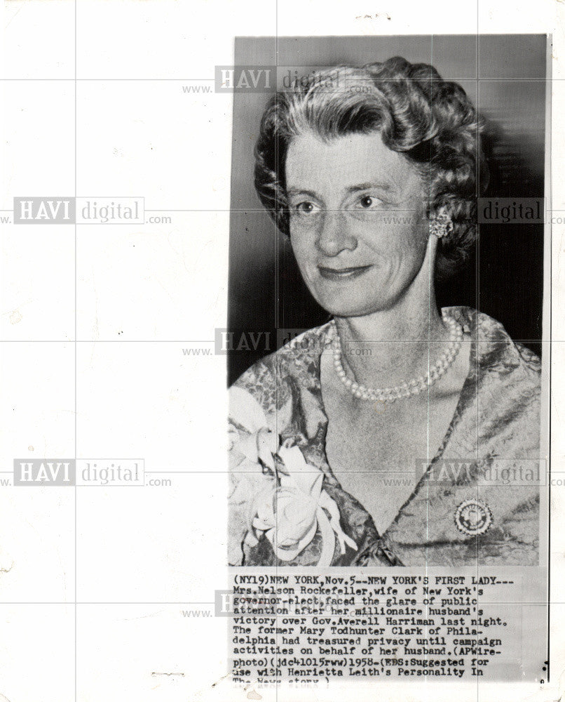 1959 Press Photo Mrs. Nelson Rockefeller - Historic Images