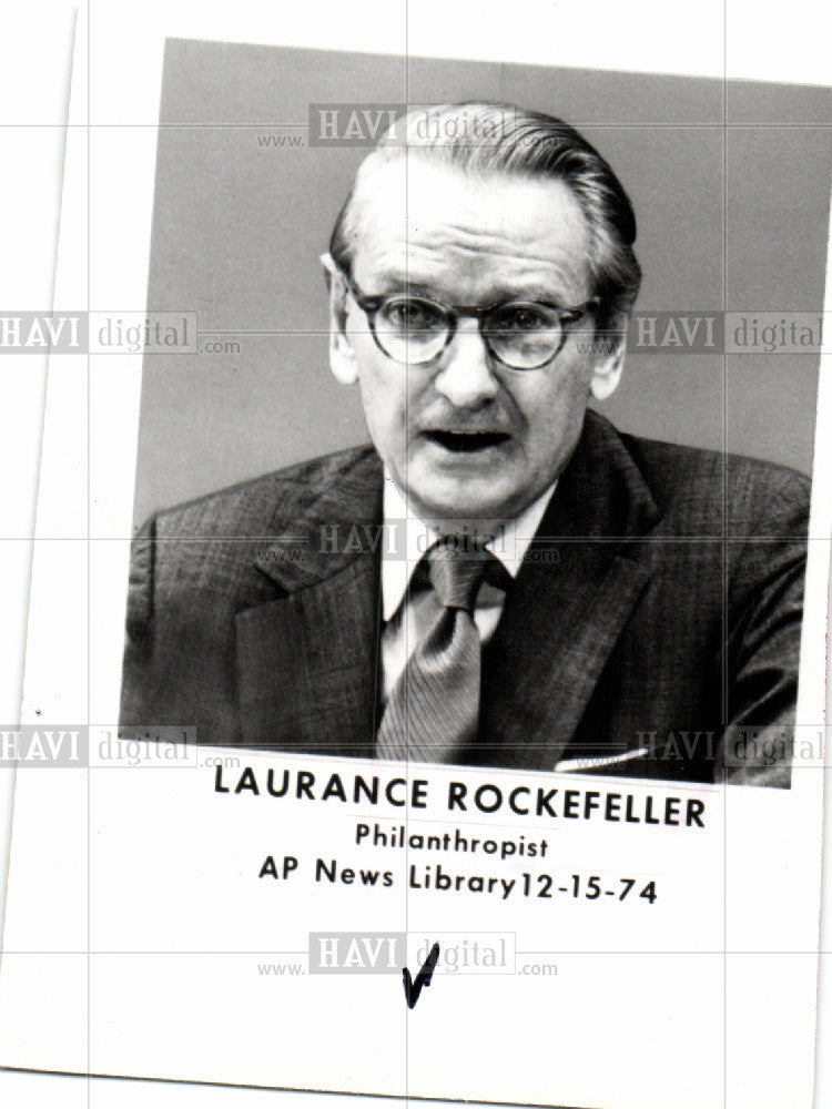 1974 Press Photo Laurance Rockefeller philanthropist - Historic Images