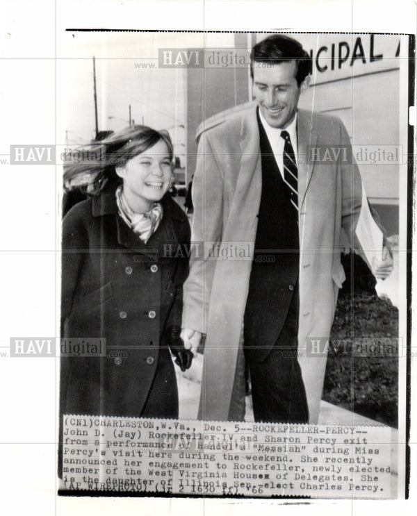 John Rockefeller Sharon Percy engaged 1966 Vintage Photo Print ...