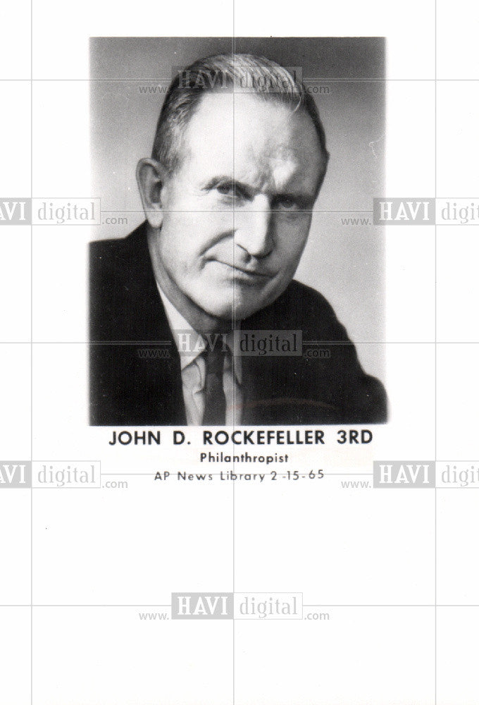 1965 Press Photo John D Rockefeller III -Philanthropist - Historic Images
