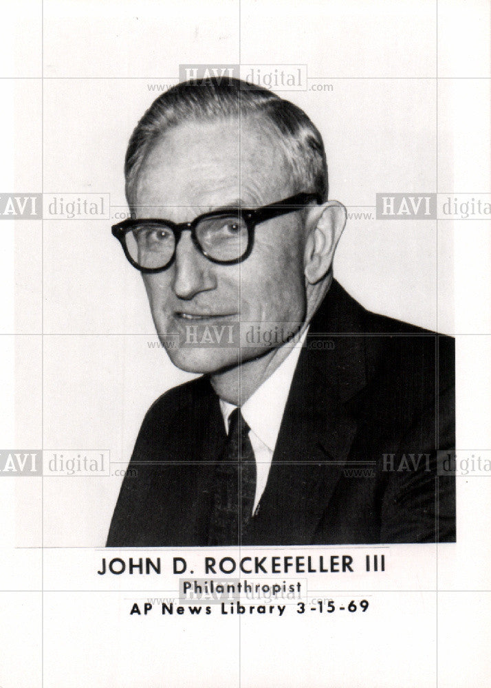1969 Press Photo John Rockefeller philanthropist - Historic Images