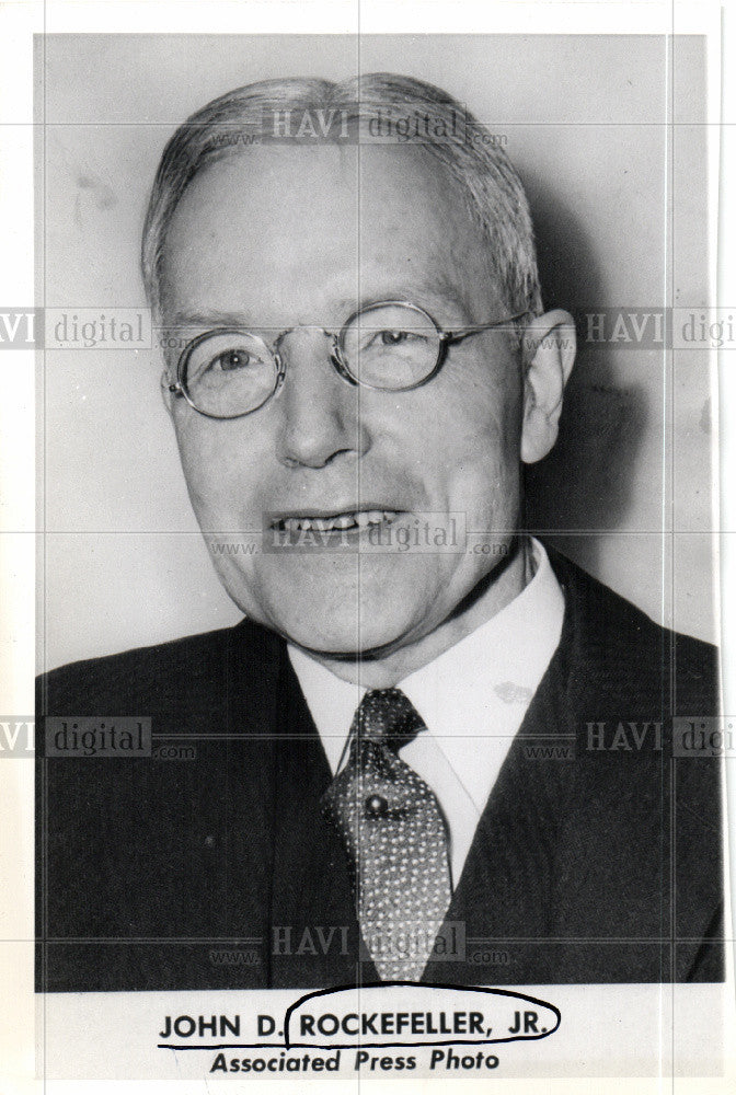 1945 Press Photo John D. Rockefeller Jr philanthropist - Historic Images