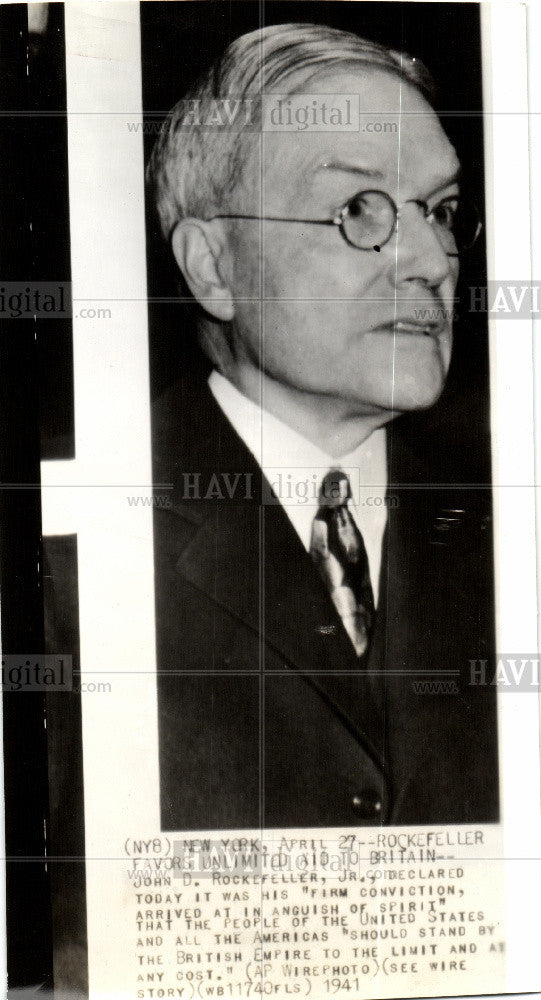 1941 Press Photo John D. Rockefeller - Historic Images