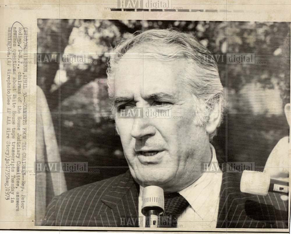 1974 Press Photo Peter Rodino, Chairman,House Judiciary - Historic Images