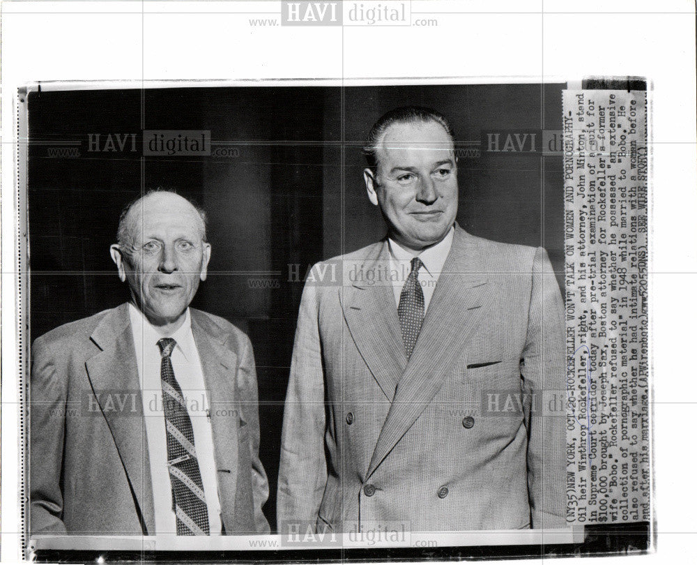 1955 Press Photo Winthrop Rockefeller John Minton court - Historic Images