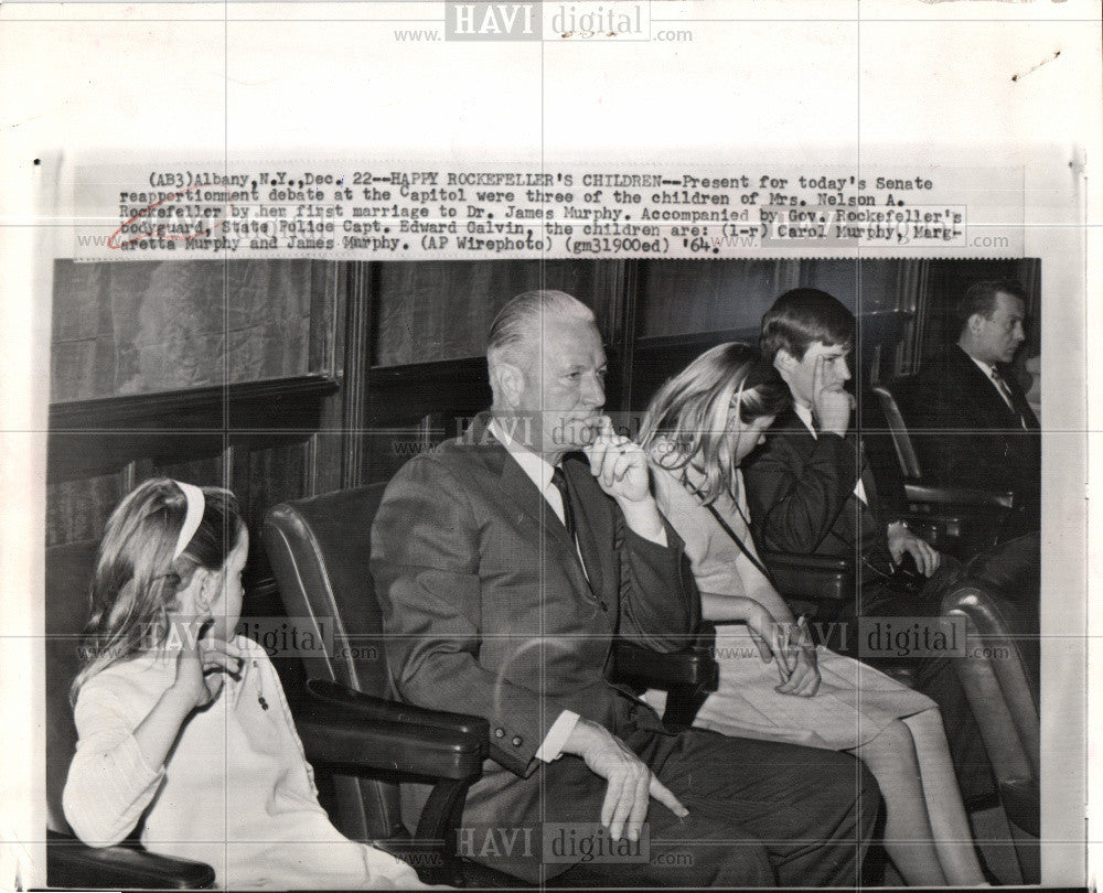 1965 Press Photo Happy Rockefeller children First Lady - Historic Images