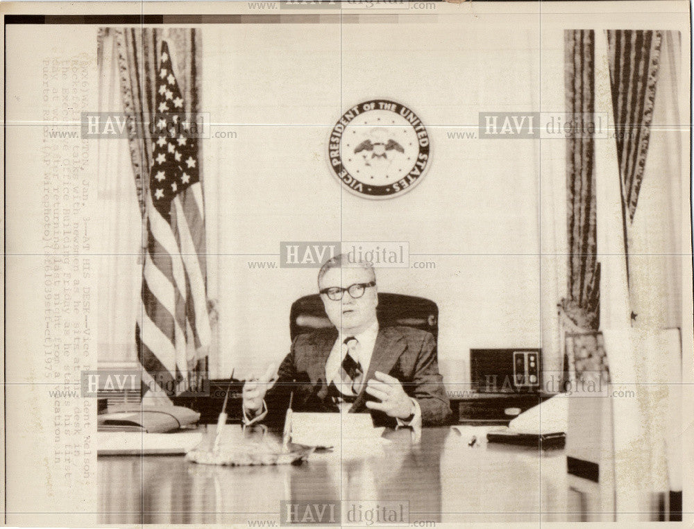 1975 Press Photo Nelson Rockefeller U.S. Vice President - Historic Images