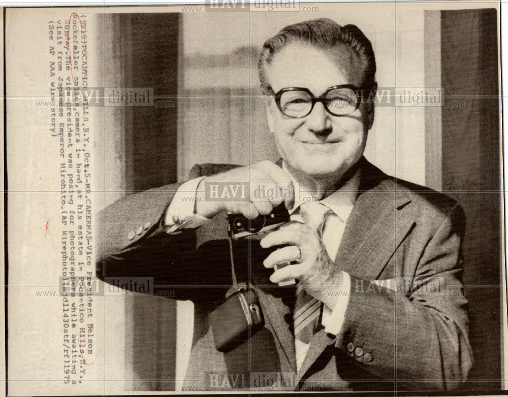 1975 Press Photo Nelson Rockefeller Pocantico Hills - Historic Images