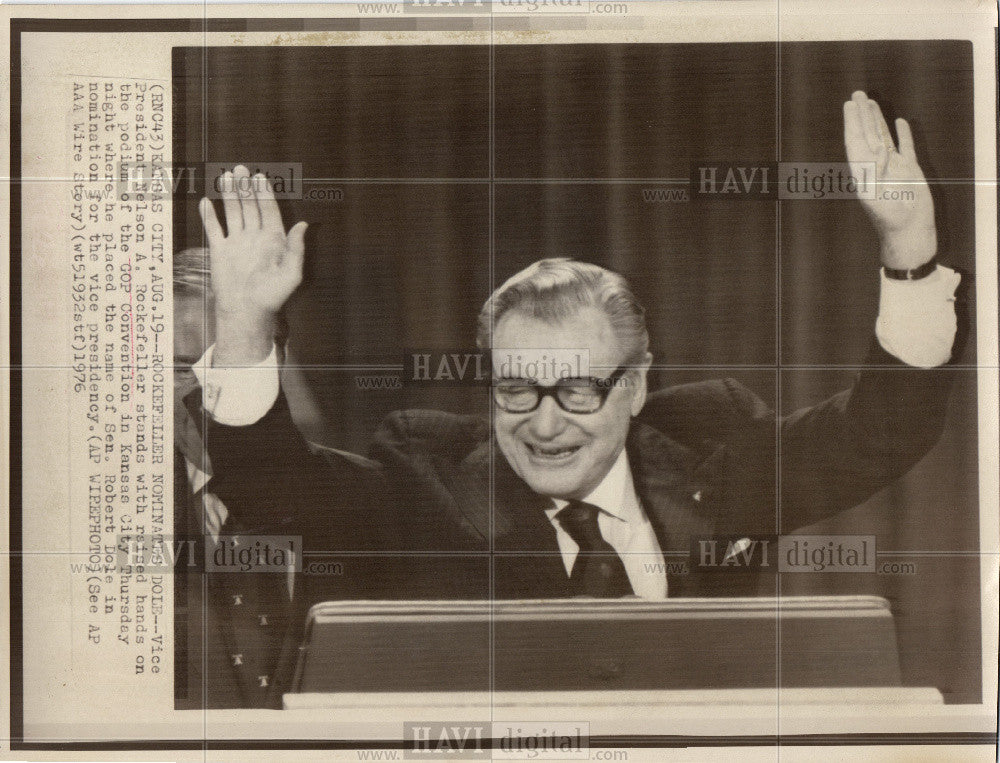 1976 Press Photo Nelson Aldrich Rockefeller - Historic Images