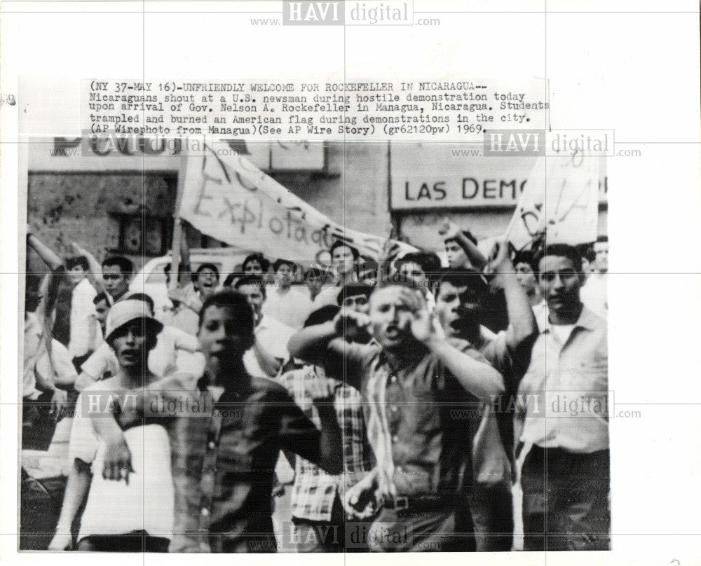 1969 Press Photo VP Nelson A. Rockefeller Nicaragua - Historic Images