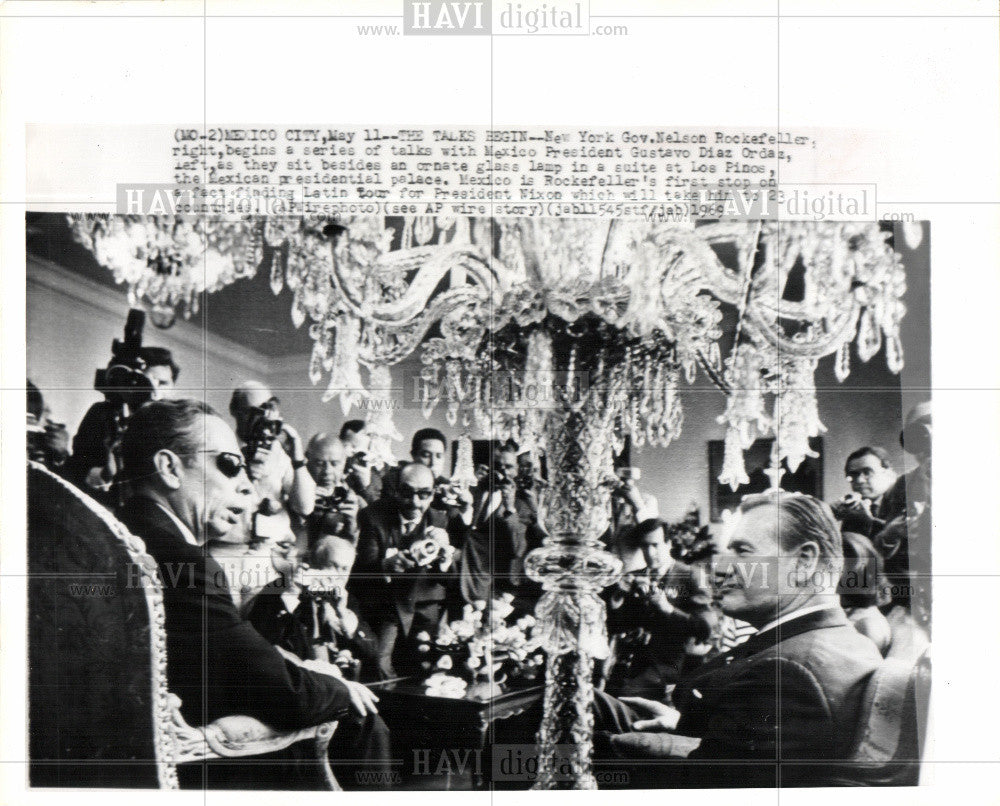 1969 Press Photo Mexico presidential Palace Rockefeller - Historic Images