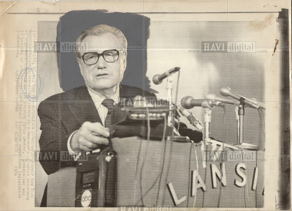 1974 Press Photo Nelson Rockefeller - Historic Images