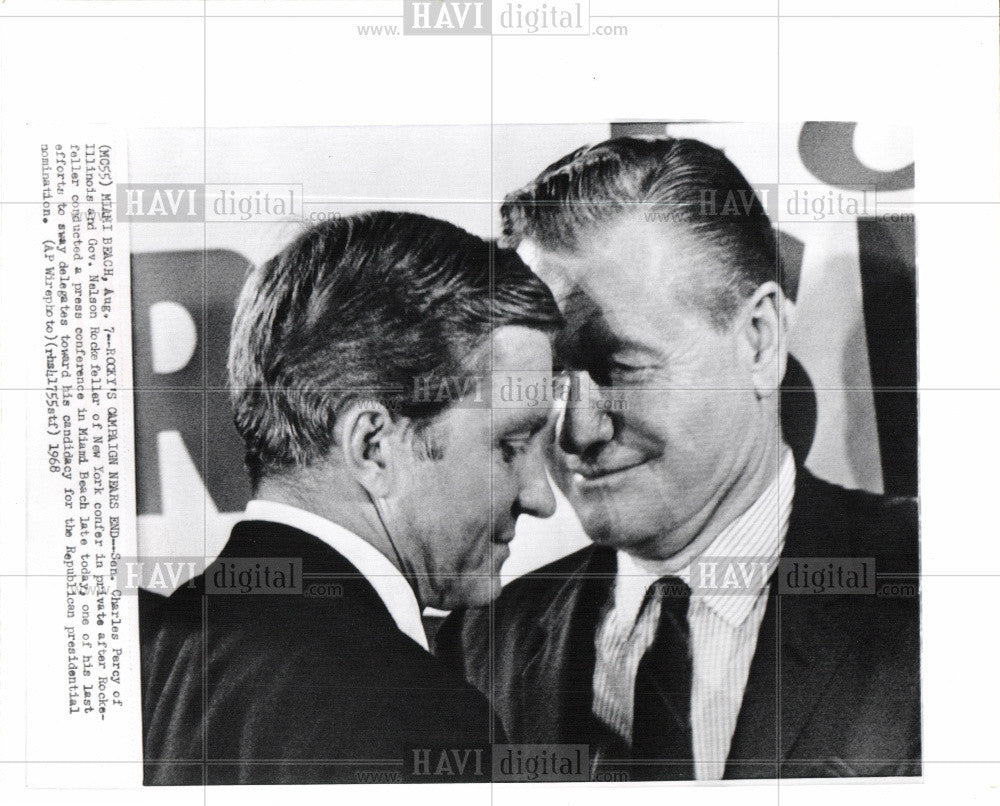 1968 Press Photo Gov. Nelson A. Rockefeller. Gov Percy - Historic Images