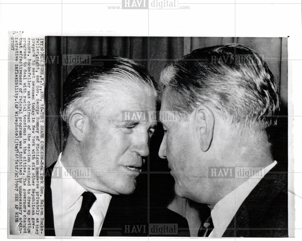 1967 Press Photo Nelson Rockefeller George Romney - Historic Images