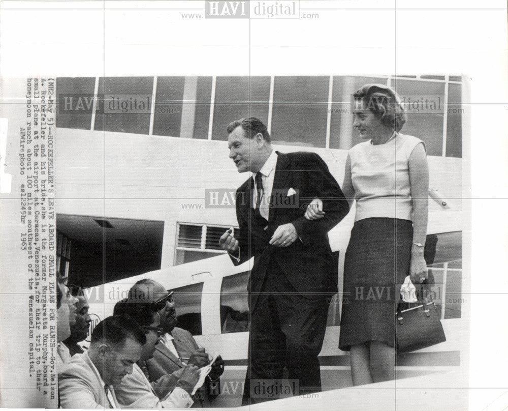 1963 Press Photo Nelson Rockefeller Margaretta Murphy - Historic Images