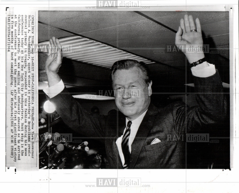 1964 Press Photo Nelson Aldrich Rockefeller - Historic Images