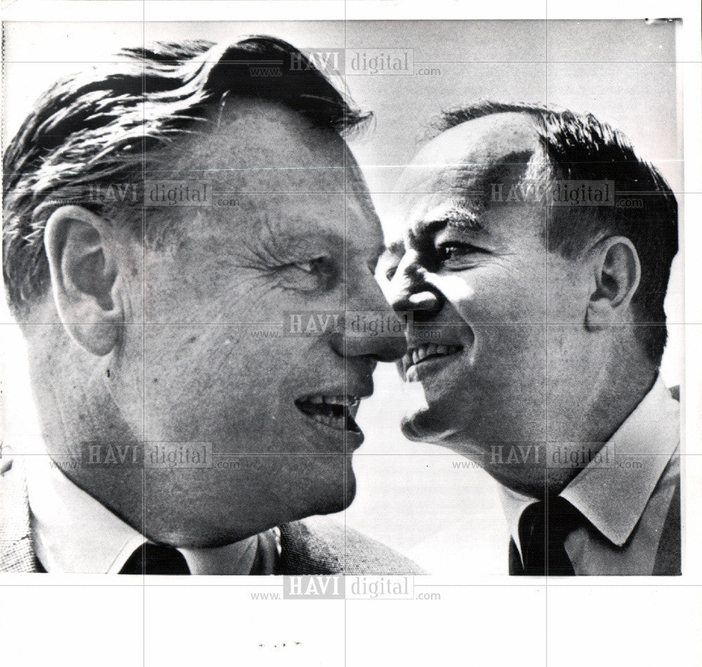 1965 Press Photo Nelson Rockefeller Hubert Humphrey - Historic Images