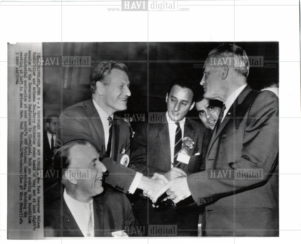 1964 Press Photo Nelson Rockafeller Barry Goldwater - Historic Images