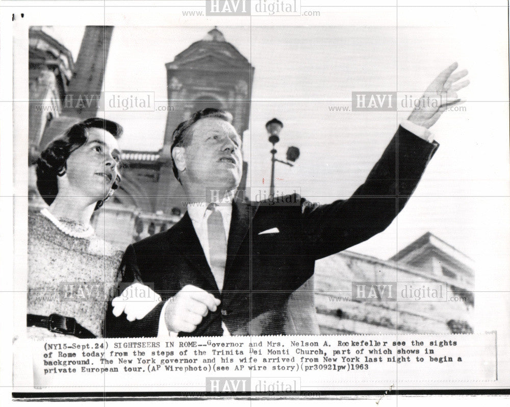 1963 Press Photo Nelson Rockefeller wife European tour - Historic Images