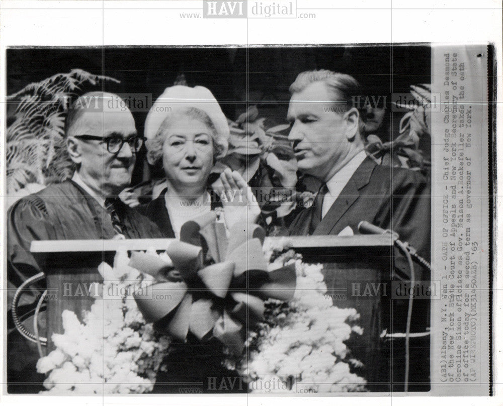 1963 Press Photo Nelson Rockefeller Governor New York - Historic Images