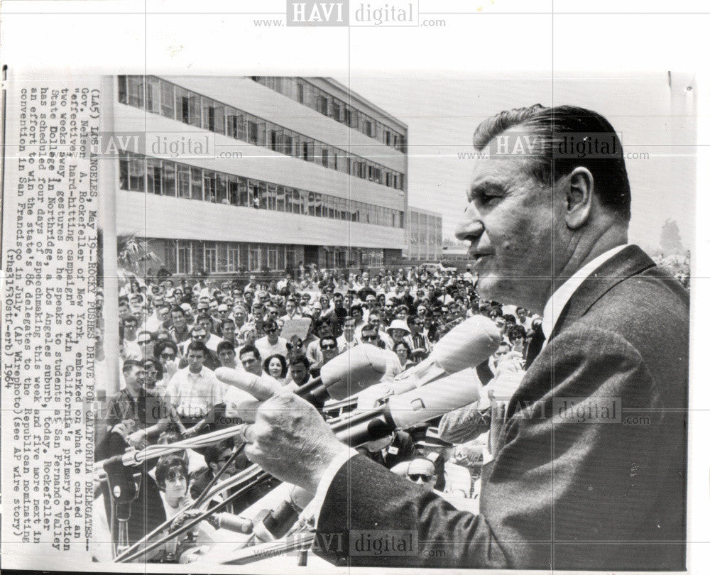 1964 Press Photo Nelson Rockefeller California election - Historic Images