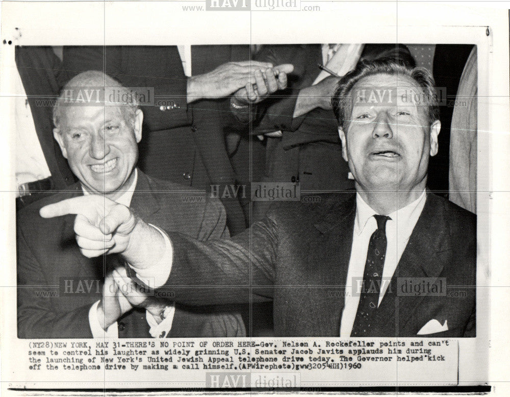 1960 Press Photo Nelson Rockefeller Jacob Javits Jewish - Historic Images