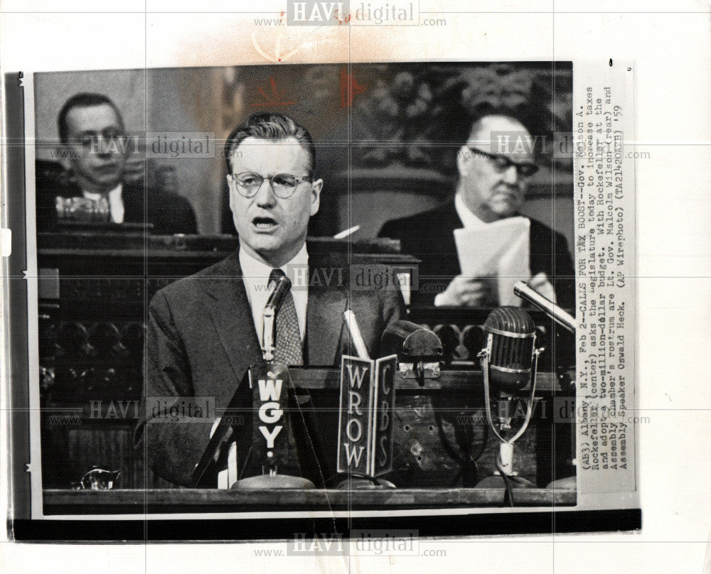 1959 Press Photo Nelson A. Rockefeller Malcom Wilson - Historic Images