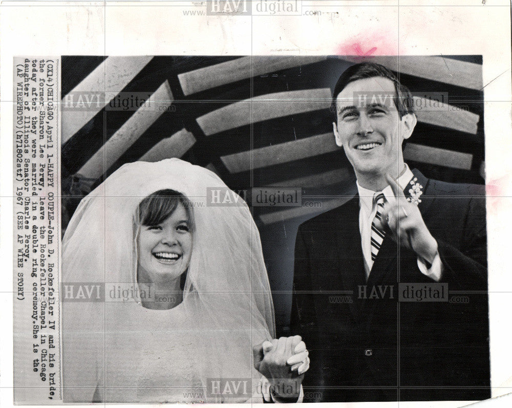 1967 Press Photo John Rockefeller IV weds Sharon Percy - Historic Images