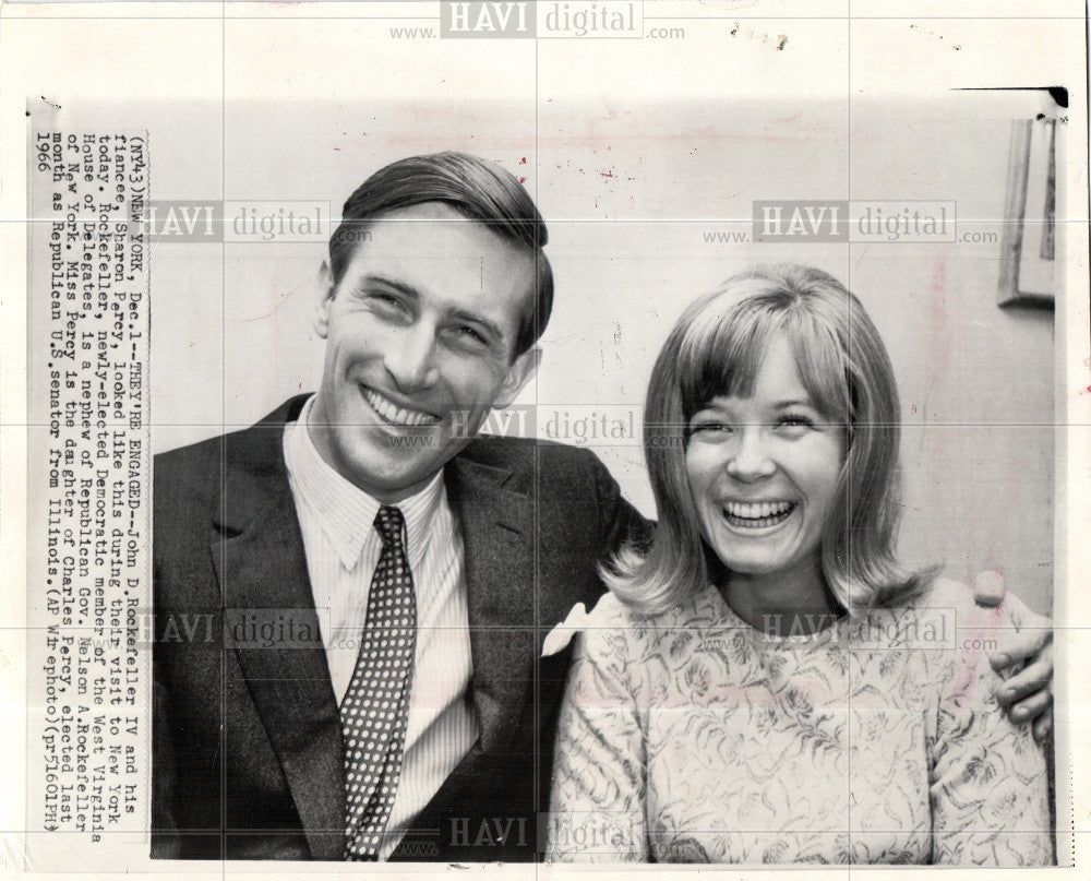 John D. Rockefeller IV Sharon Percy 1966 Vintage Photo Print - Historic ...