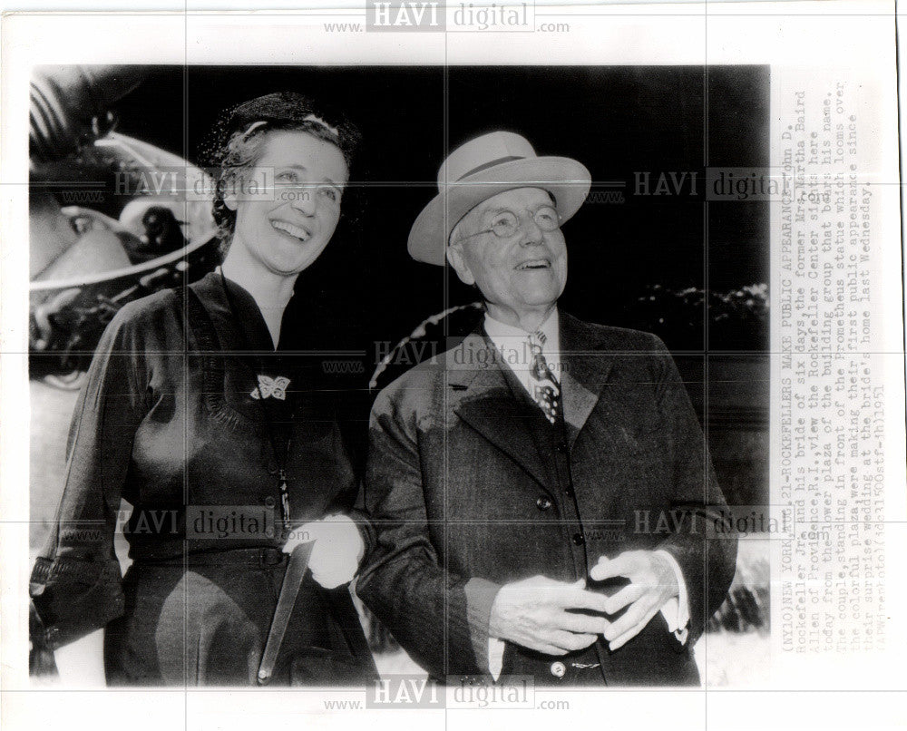 1951 Press Photo John Rockefeller Philanthropist Busine - Historic Images