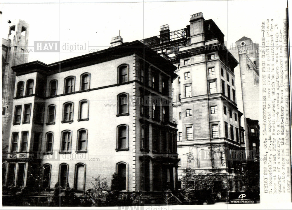 1936 Press Photo John D Rockefeller home 10 West 54th - Historic Images